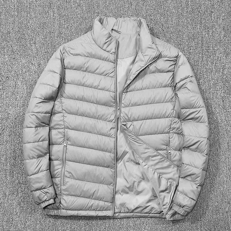 신상품 플러피 90 다운 코튼 재킷 남성용 칼라 캐주얼 코튼 의류 가벼운 따뜻한 심플 재킷 아우터웨어 트렌디