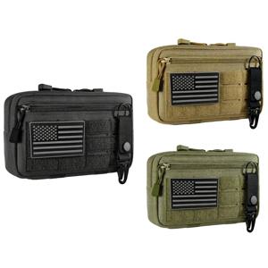 야외용 나일론 휴대용 남성용 허리 가방, EDC 헌팅 툴킷, 금속 후크가 있는 몰리 파우치, 위장 허리 팩 동전 지갑