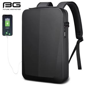 BANGE NEW 쉘 디자인 도난 방지 TSA 잠금 남성 백팩 방수 15.6인치 노트북 백팩 남성 여행 가방 USB 충전 기능 포함