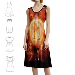 루시퍼 캐스트 포스터 여성용 스트리트웨어 파티 드레스 트렌디 프린트 클럽 의류 여성용 루시퍼 톰 엘리스 데빌 엔젤 크리스틴