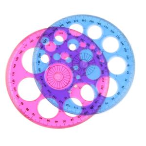 새로운 원형 플라스틱 눈금자 템플릿 원형 패치 워크 발 360 도 눈금자, 학생 사무실 학교 선물용, 1 개
