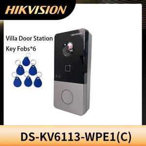 Hikvision 두벨 DS-KV6113-WPE1(C) 와이파이 POE 편리한 하이크 연결 앱 모바일 제어 플라스틱 빌라 문짝 스테이션