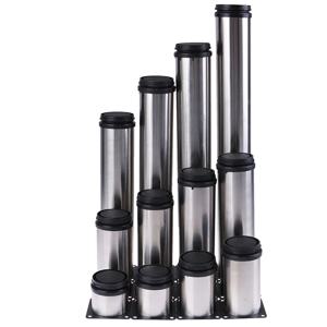 1pcs 스테인레스 스틸 가구 다리 조절 캐비닛 라운드 튜브 테이블 소파 침대 피트