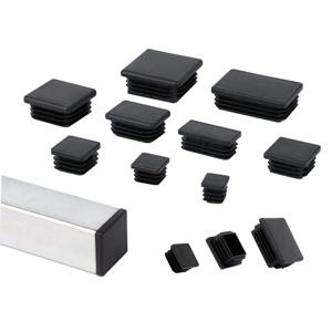 2/4/10Pcs 검은 직사각형 플라스틱 파이프 플러그 10x20mm-60x100mm 블랭킹 엔드 캡 튜브 삽입 강철 가구 다리 용 플러그 마개