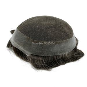 새로운 기본 디자인 재고 레미 헤어 Toupee 레이스 Pu 남자 Toupee 호주 기지 주위