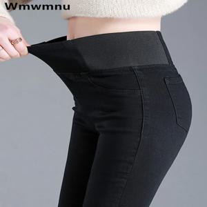 특대 26-38 블랙 스키니 펜슬 청바지 여성 하이 웨이스트 슬림 데님 바지 스트레치 레깅스 Vaqueros Casual Pantalones Jean 2024