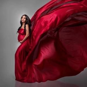 출산 사진 소품 Photoshoot 배경 천 밝은 부드러운 새틴 광택 패브릭 스튜디오 촬영 액세서리