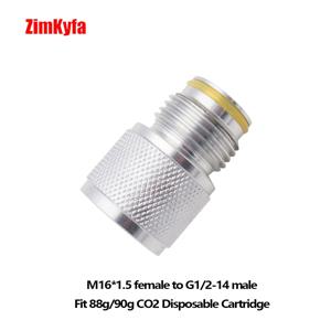 M16 * 1.5 어댑터 변환기 88g 90g Airsource 일회용 Co2 카트리지 충전 어댑터-G1/2-14 스레드 ASA 어댑터