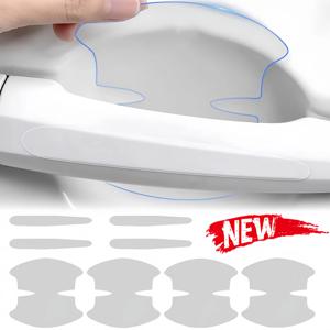 8Pcs 보이지 않는 자동차 도어 그릇 핸들 보호 스티커 Anti-collision Scratch-resistant Protection Clear Strip 자동차 액세서리