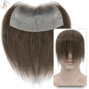 TESS 남성용 천연 헤어 라인, PU 헤어피스, 보이지 않는 확장, 13g 전면 인모, 남성 교체 시스템, 6 인치, 0.16mm