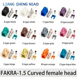 FAKRA 벤드 SMB-KW 여성용 팔꿈치 내부 보어 짧은 차체 자동차 커넥터, ABCDEFGHIKZ 모델 색상