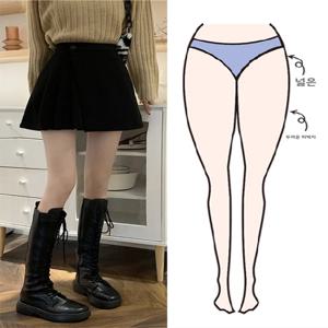 하이웨이스트 A라인 미니스커트 여성용 봄 가을 울 랩어라운드 스커트 커피색 비대칭 숏 스커트