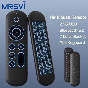 안드로이드 TV 박스, 윈도우용 2.4G 7색 백라이트 무선 에어 마우스 키보드가 포함된 교체용 리모컨 M5