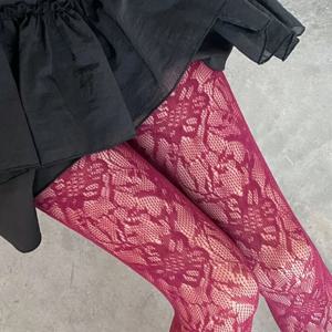 여성의 섹시한 꽃 자수 메쉬 속이 빈 실크 스타킹 JK Fish Net Tights Cool Girls Colored Hipster 하라주쿠 팬티 스타킹