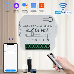 스마트 WiFi RF 커튼 스위치 모듈 무선 433MHz 원격 컨트롤러 블라인드 롤링 셔터 스마트 라이프 APP 원격 음성 제어