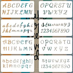 8 조각/직사각형 편지 금형 DIY 유화 머그컵 색칠 구호 홈 사진 앨범 엠보싱 장식 그림 템플릿