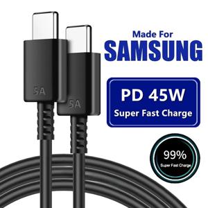 5A PD 45W 듀얼 USB C 초고속 충전 케이블, 삼성 S22 S23 S24 Plus Note 20 Ultra A53 A54 A55 고속 충전 데이터 케이블 2m