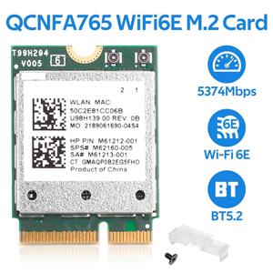 Qualcomm QCNFA765 WiFi 6E 무선 어댑터 M.2 네트워크 카드 트라이 밴드 2.4/5/6Ghz Bluetooth 5.2 NFA765