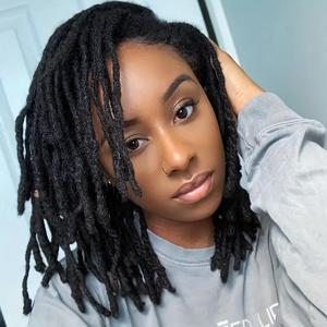 드레드락 익스텐션 남녀공용 인모, 크로셰 브레이드, 100% 인모, 수제 로크 익스텐션, 8 인치, 0.6cm 너비 레게머리