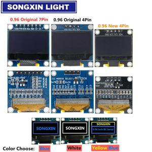 SAMIROB 0.96 인치 OLED SSD1306 흰색/파란색/노란색 128X64 IIC I2C 직렬 디스플레이 모듈 Arduino 용 12864 LCD 스크린 보드
