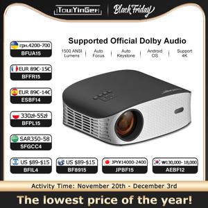 Touyinger ET32 1500ANSI 풀 HD 4K 프로젝터 5G WIFI 홈 시어터 미디어 비디오 플레이어 스마트 비머