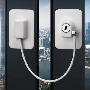열쇠가 있는 어린이 케이블 잠금 장치, 애완동물 창문 제한 장치, 안전 잠금 장치, 어린이 창문 제한 장치, 자체 접착 드릴링 창문 잠금 장치 없음