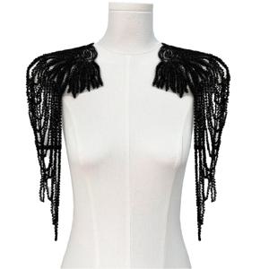 1 쌍 스팽글 페르시 유니폼 Epaulets 파티 의상 Epaulettes 무대 공연을위한 빛나는 어깨 랩 Epaulet