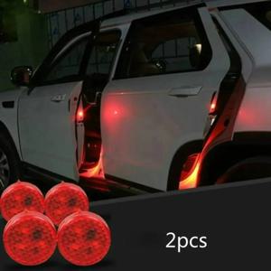 2PCS 자동차 도어 라이트 경고등 충돌 방지 플래시 레드 무선 알람 램프 스트로브 라이트 방향 지시등 주차등
