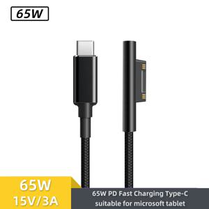 15V 3A 65W 타입 C 전원 공급 장치 충전기 USB C PD 충전 케이블 (마이크로소프트 서피스 프로 8/7/6/5/4/3 노트북 북 3/2/1 GO 용)