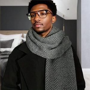 패션 180*30cm 스카프 남자 가을 겨울 두꺼운 따뜻한 캐시미어 비즈니스 롱 랩 소년 클래식 목도리 무료 배송 머플러