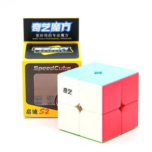 [Picube] QiYi 2x2 QiDi 스티커없는 매직 큐브 스피드 포켓 큐브 QiDi S2 2x2x2 블랙 퍼즐 큐브 어린이를위한 교육 장난감