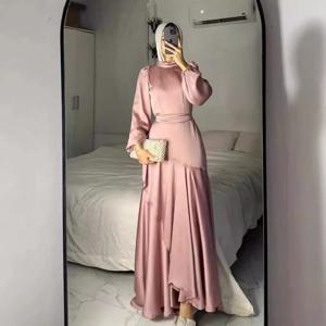 여성을위한 이슬람 맥시 드레스 파티 Abaya Jalabiya Eid 라마단 Vestidos 모로코 두바이 Abayas Kaftan 이슬람 아랍 긴 가운 2025
