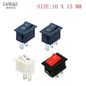 10PCS KCD11 푸시 버튼 스위치 10x15mm 3A 250V 보트 자동차 로커 스위치 SPST 2Pin 스냅인 On/Off 스위치