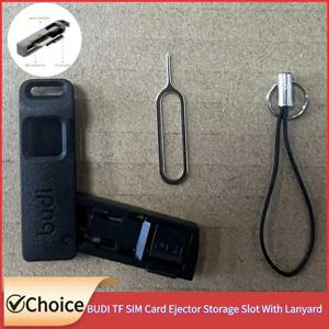 BUDI Anti-Lost Sim 카드 꺼내기 핀 바늘 보관함 범용 휴대 전화 스틸 이젝터 핀 SIM TF 카드 트레이 오프너 열쇠 고리