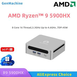 GenMachine 미니 PC AMD 라이젠 ™   9 5900HX 윈도우 11 DDR4 3.2GHz 최대 4.6GHz 8코어 16스레드 TDP 45W WIFI6 미니 DIY 게이밍 PC