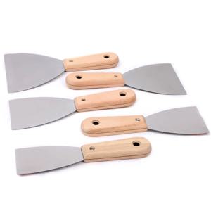스테인레스 스틸 퍼티 나이프 나무 손잡이 홈 개선 건설 목공을위한 1-6 인치 전문 DIY 벽 수리 도구