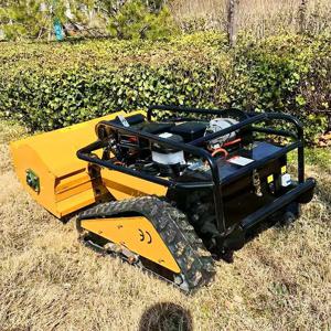맞춤형 플레일 모어 크롤러 원격 제어 과수원 제초기 강둑 경사면 잔디 깎는 기계 황무지 개간용 모위