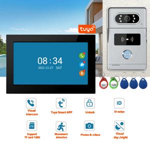 무선 Wifi 비디오 초인종 시스템 1080P 도어폰 도어 카메라 7 인치 터치 스크린 비디오 인터콤
