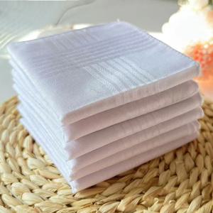 6pcs 코 튼 40cm 화이트 새틴 손수건 화이트 스퀘어 타월 남자 순수 코 튼 손수건 부드럽고 우아한 닦아 땀