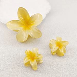 3 개/대 여름 꽃 그라디언트 색상 Plumeria rubra L. 여성용 헤어 클로 헤어 클립 비치 인기 헤어 액세서리