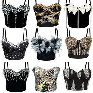 블랙핑크 여성 그룹 공연용 조끼 스트랩리스 여성 스타일 건강 원단 여름 2024 무대 의상 중국산