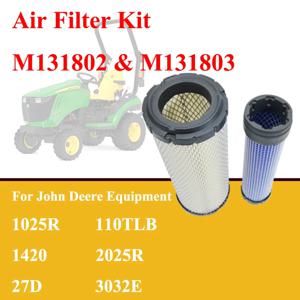 M131802 M131803 John Deere 트랙터/백호 로더/잔디 장비/굴삭기/모어 1025R 110TLB 1420 2025R 27D용 에어 필터 키트