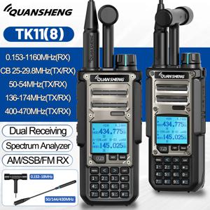 콴셩 TK11 8 무전기 10W 듀얼 수신 PTT 27MHz CB 무전기 CW LSB LW MW SW 타입-C 충전기 NOAA UV-K5 8 TK-11 5 호환