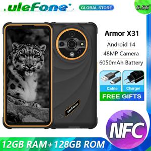 Ulefone Armor X31 4G 견고한 휴대전화 안드로이드 14 스마트폰 6.56” 12GB RAM 128GB ROM 48MP NFC 야간 카메라 IR 블래스터 글로벌 버전