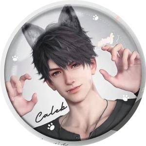 58mm 게임 사랑과 Deepspace Caleb 귀여운 강아지 코스프레 의상 배지 핀 SPTE Tinplate 브로치 소품 크리스마스 선물