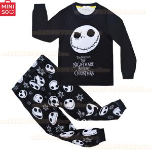 크리스마스 전의 악몽 코스프레 잭 스켈링턴 잠옷 소년용 만화 의상 할로윈 크리스마스 홈 잠옷 의상