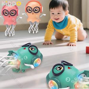 재미있는 전기 춤추는 해파리 장난감 자동 장애물 회피 센서 크롤링 데스크탑 음악 조명 장식 홈