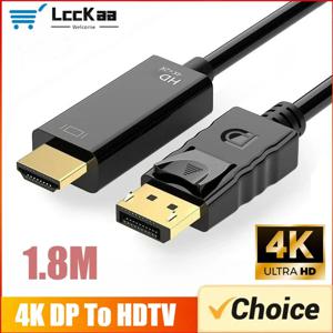 1.8M DP-HDMI 호환 케이블 4k 디스플레이포트-HD 어댑터 남성-여성 디스플레이포트-HDTV 변환기 모니터 프로젝터용