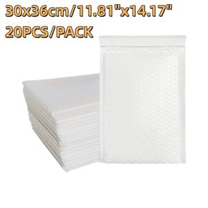 20개 30x36cm 최대 크기 흰색 버블 메일러 지도 차트 청사진용 최고 보호 쿠션 패딩 봉투