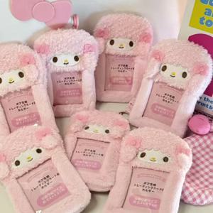 귀여운 산리오 피아노 핑크 플러시 카드 슬리브 행요돈 만화 학생 캠퍼스 카드 홀더 스타 사진 보관 가방 백팩 펜던트